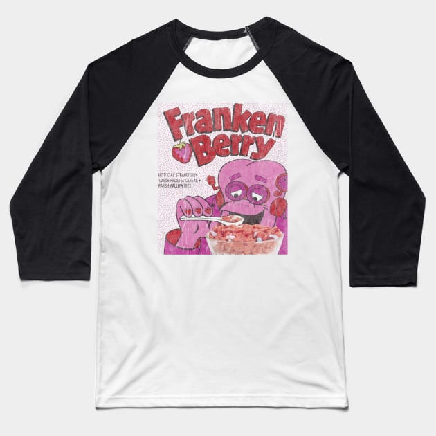 Franken Berry Cereal Baseball T-Shirt by Unfluid